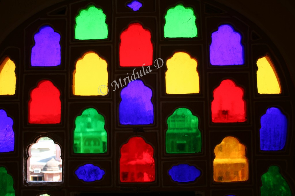 Glass shapes Hawa Mahal Jaipur