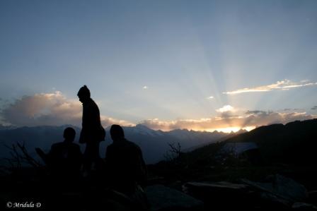 Sunrise at Dhunda, Uttarakhand, while the Men are about to Light Fire