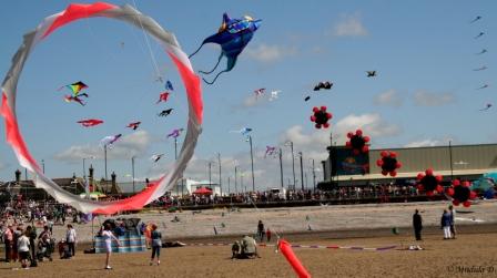 Colorful Kite Festival at Morecambe, UK