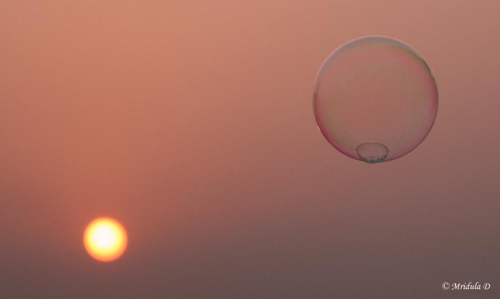 A soap bubble and the sun