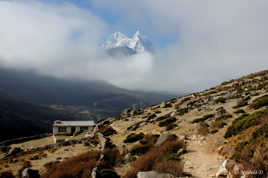 A Peak through the Clouds, Pheriche, Nepal