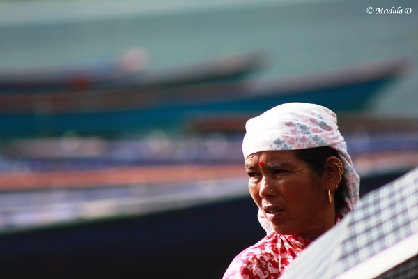 Boat Woman at Phewa Lake, Pohkara, Nepal
