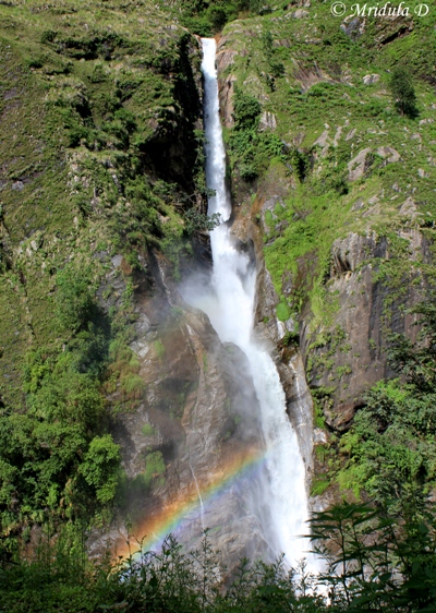 A Rainbow at a Waterfall near Chamche, Annapurna Circuit Trek, Nepal