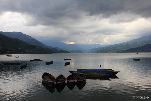 Boats at the Phewa Lake, Pokhara, Nepal