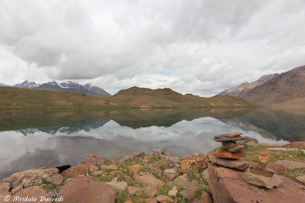 Chandratal Lake on a Cloudy Day in Spiti
