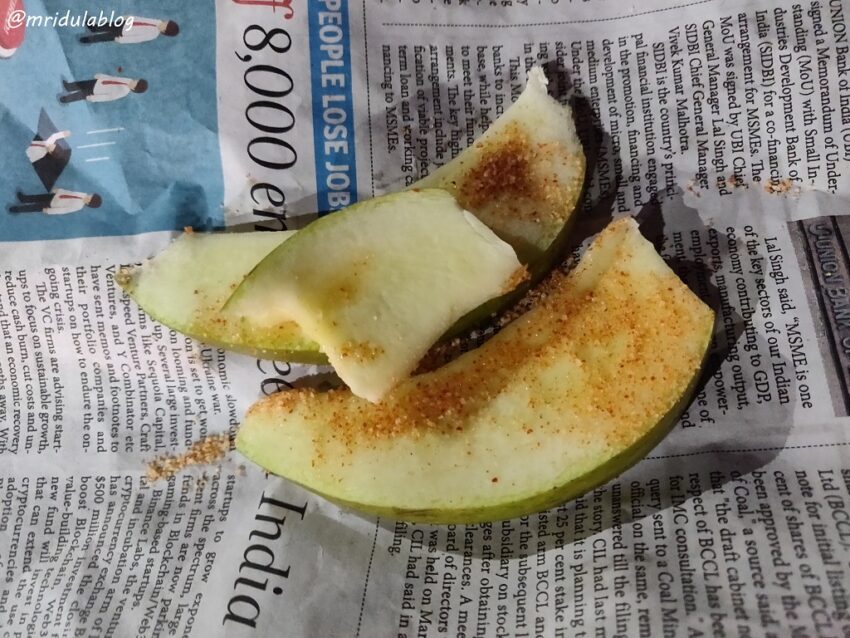 Raw mango with masala, Hyderabad