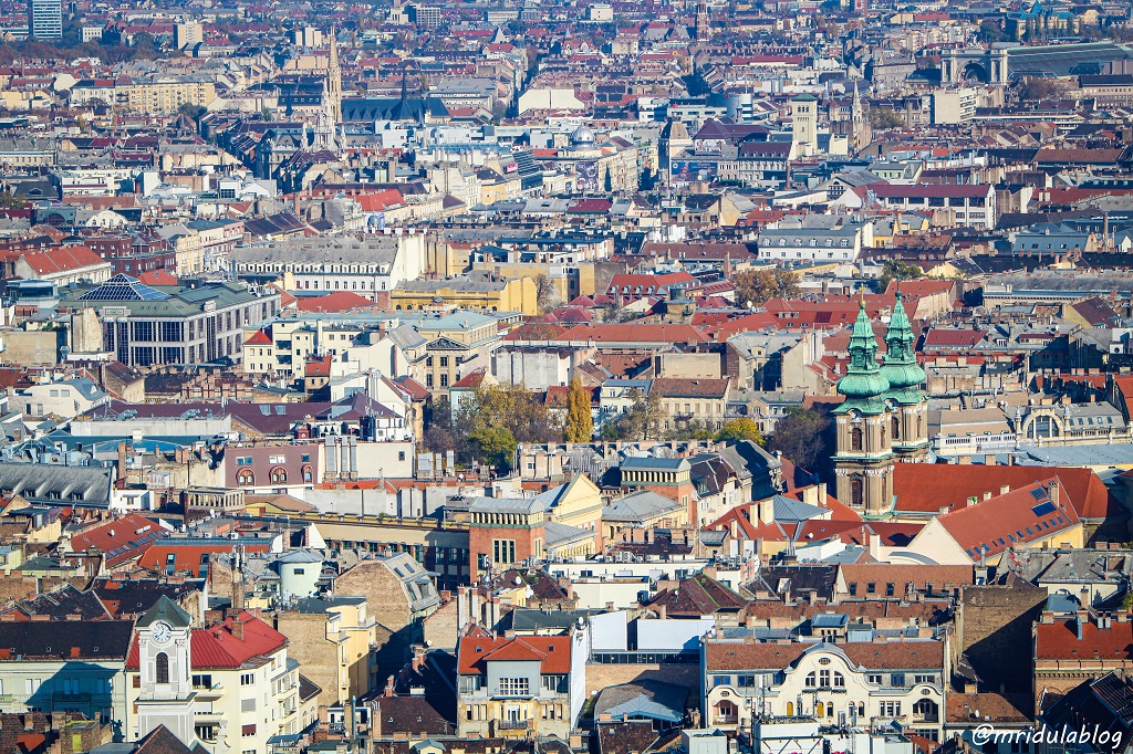 A view of the rooftops of Budapest