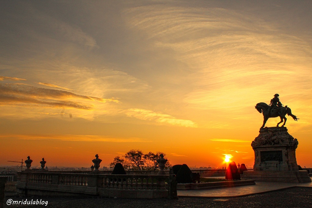 Sunrise from Buda Castle, Budapest Hungary. Buda Castle is good spot for photographing Budapest