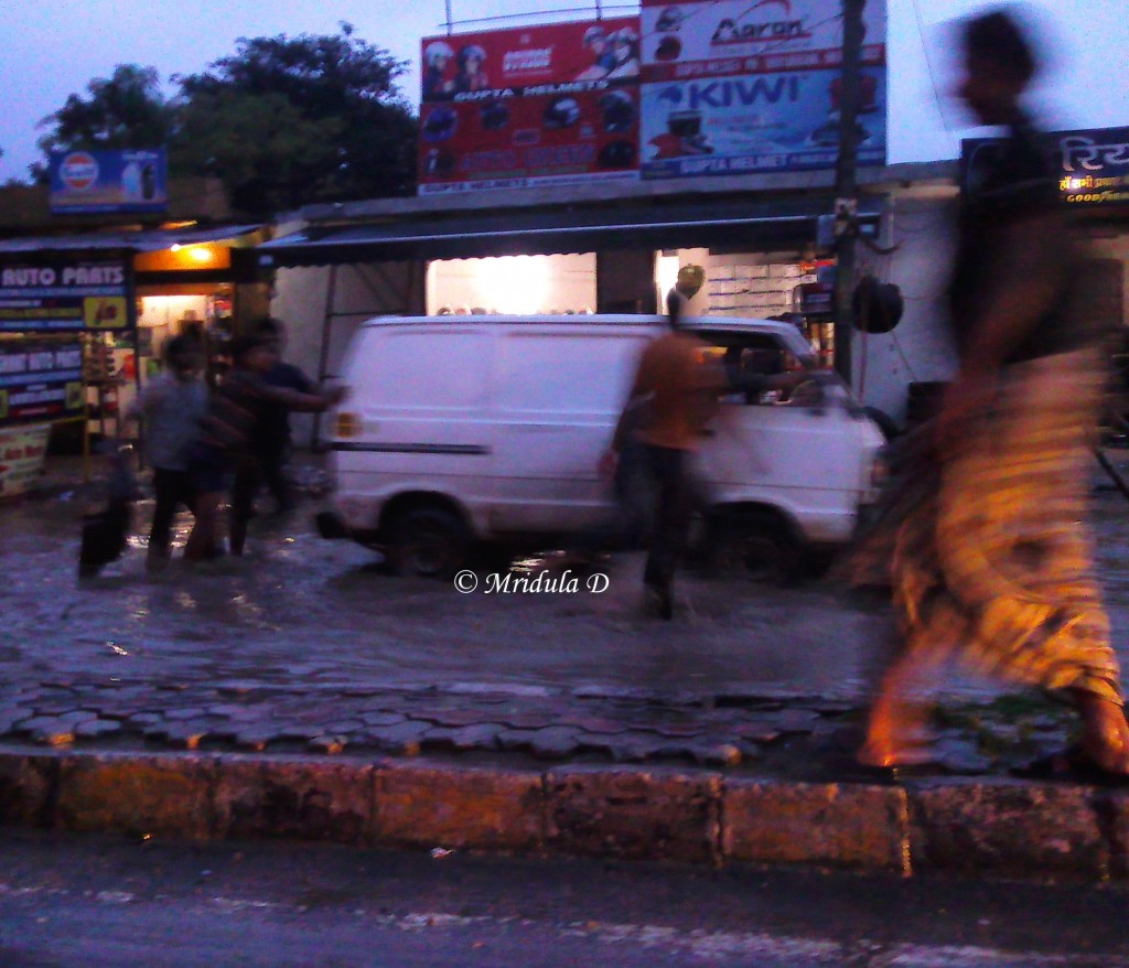 Vehicles breaking down due to rainwater