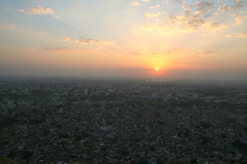Sunset over Jaipur City, viewed from Nahargarh Fort