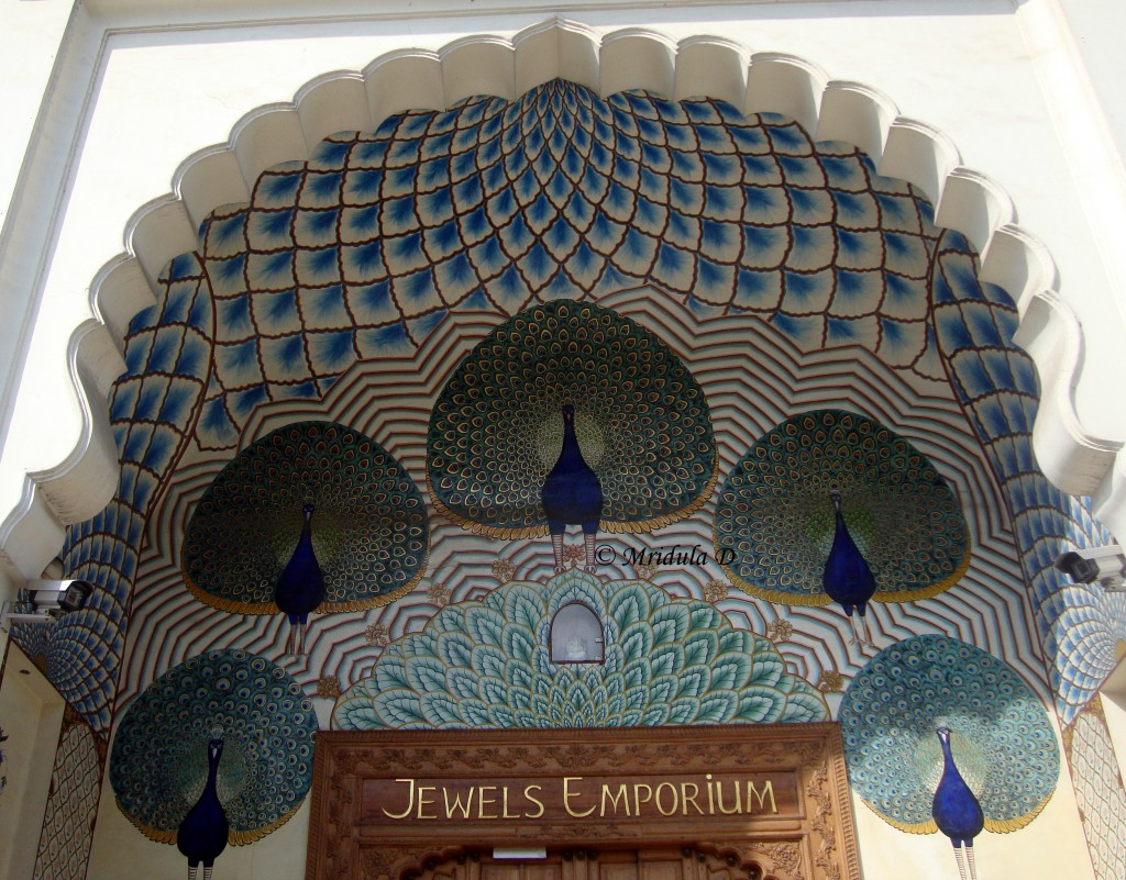 Peacock mural on a jewels emporium 