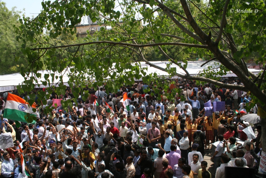 The Crowd at Anna Hazares Fast at Jantar Mantar
