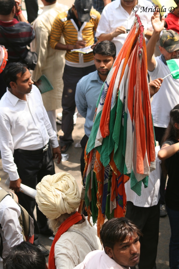 Indian Tricolor At Anna Hazare Jantar Mantar Rally