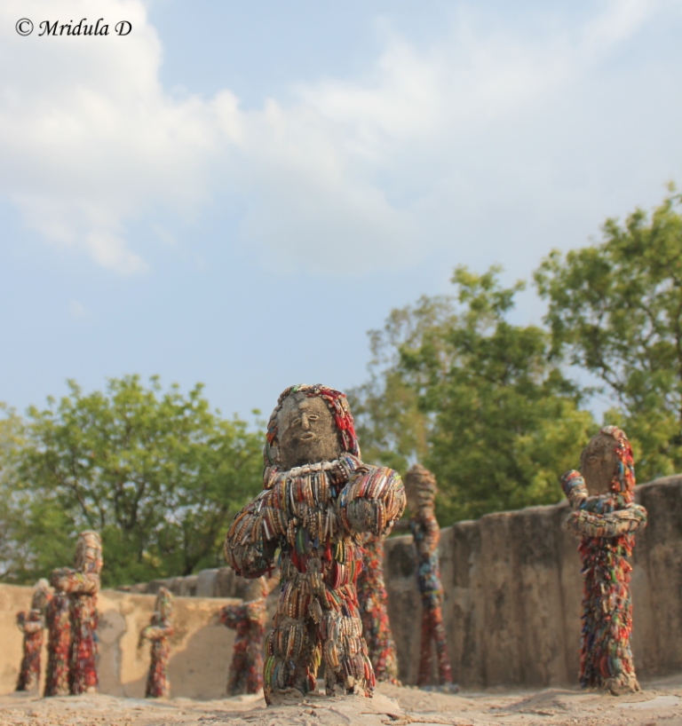 I Love the Broken Bangle Sculptures at the Rock Garden, Chandigarh