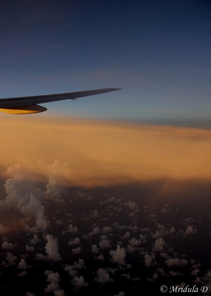 Picture of dusk from a Boeing 777