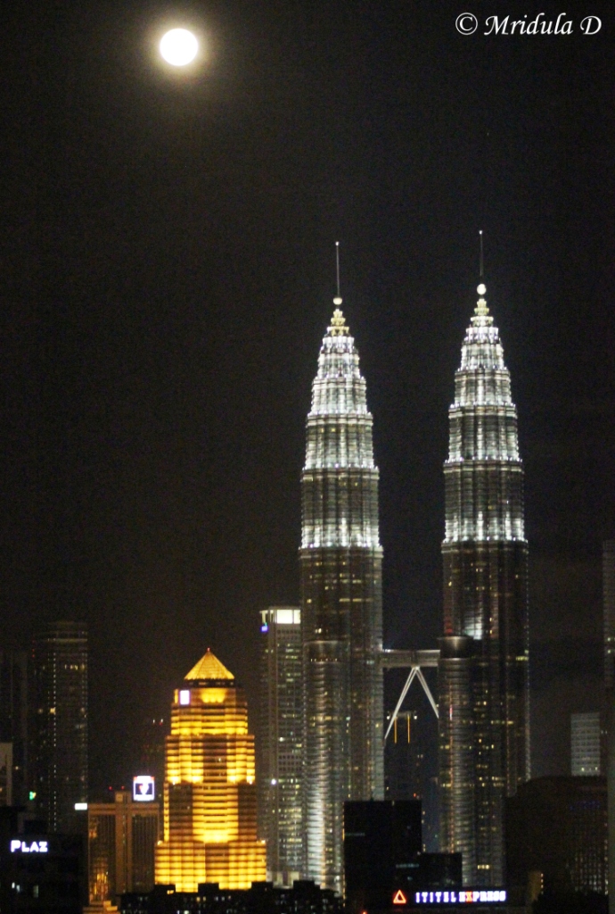 Petronas Twin Towers with Moon