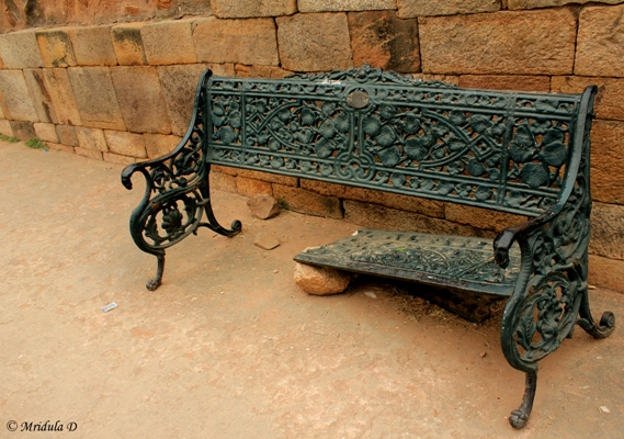 Half a Bench, Qutub Minar, Delhi, India
