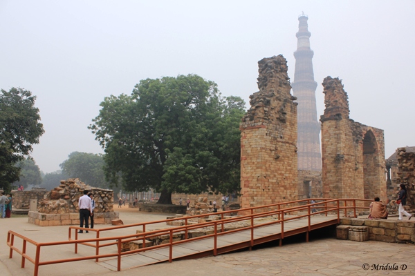 Ramp at Qutub Minar, A UNESCO World Heritage Site, Delhi