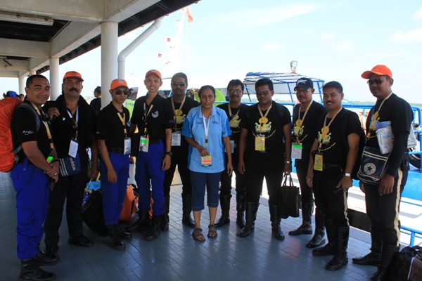 With the Police and Paramedic Team at Kuala Terengganu, Malaysia