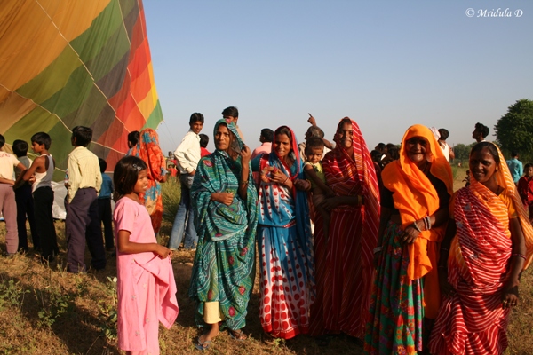 Women who came to see a Hot Air Balloon near Jaipur