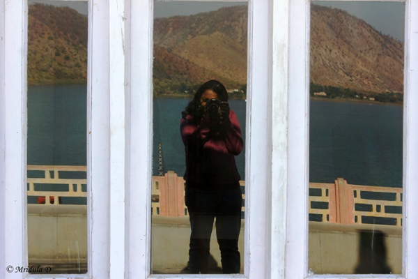 Self Portrait in Restaurant Window, Siliserh Lake, Alwar Rajasthan