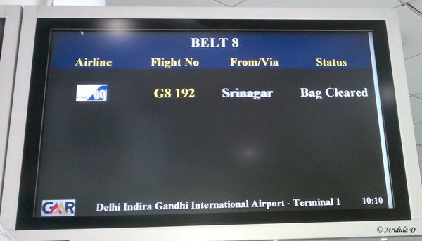 Baggage Claim, 1 D, IGI New Delhi