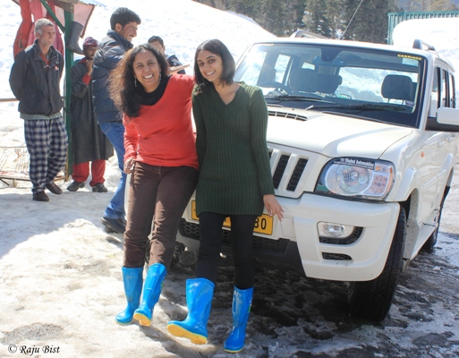 Neehar and I with Electric Blue Snow Boots, Gulmarg
