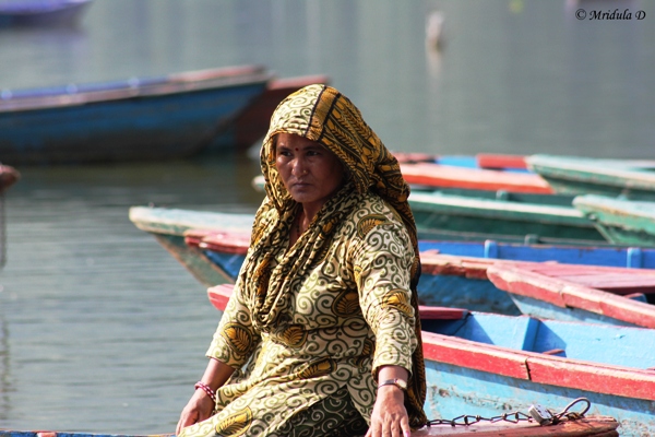 A Boat Women at Phewa Lake, Pohkara, Nepal
