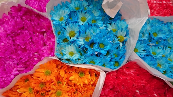 Cororful flowers for sale in the Flower Market in Bangkok, Thailand