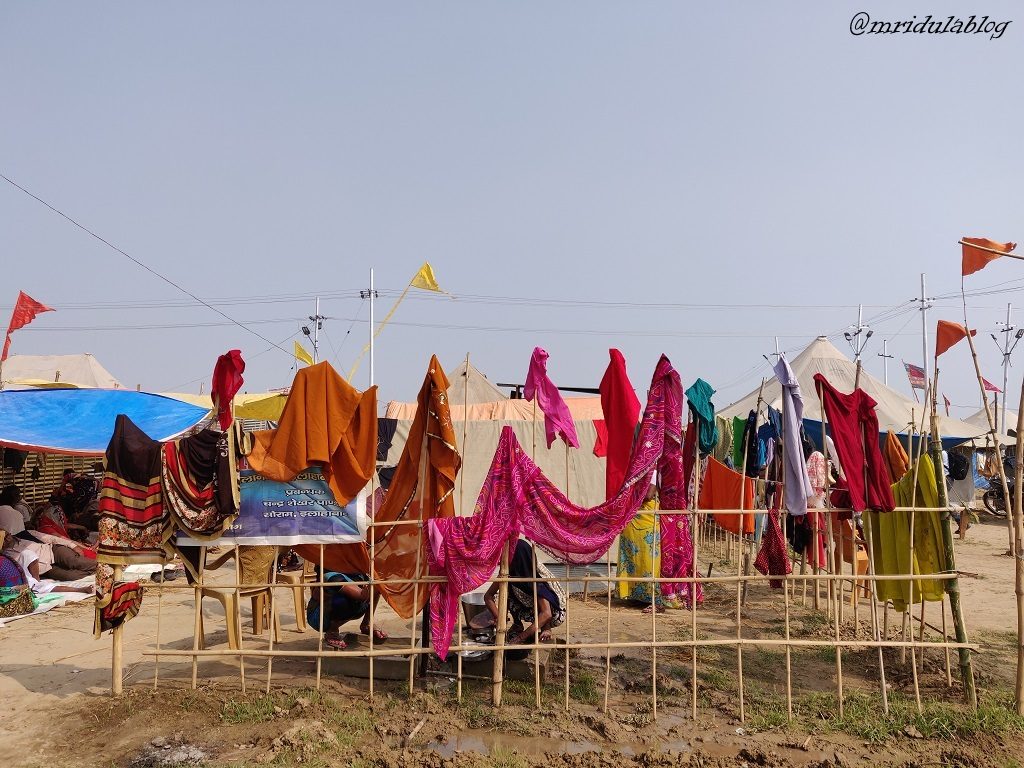 temporary tents at the kumbh mela, prayagraj