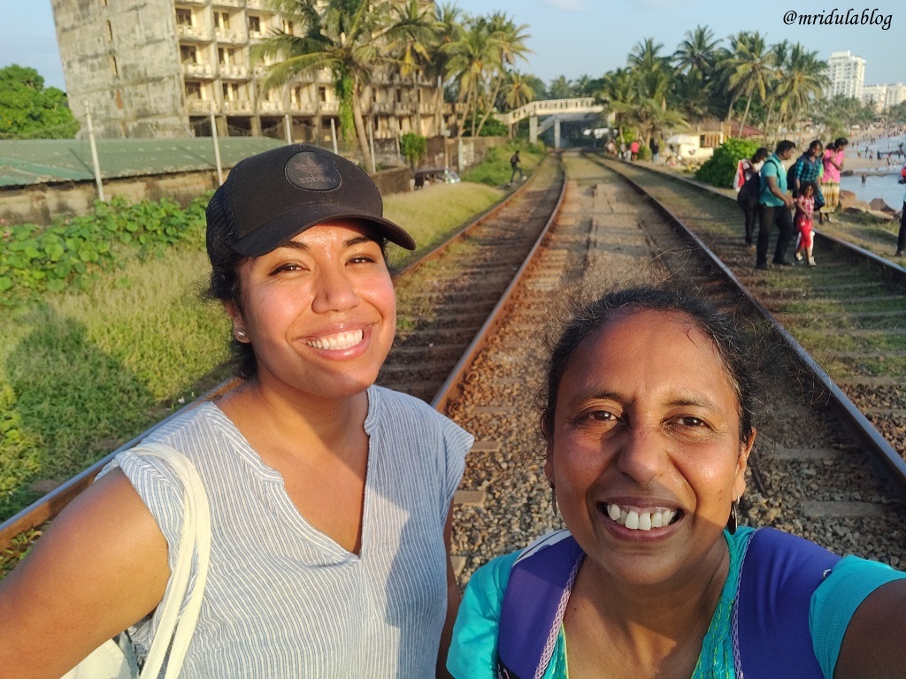 Two women travelers at Mt. Lavinia in Sri lanka