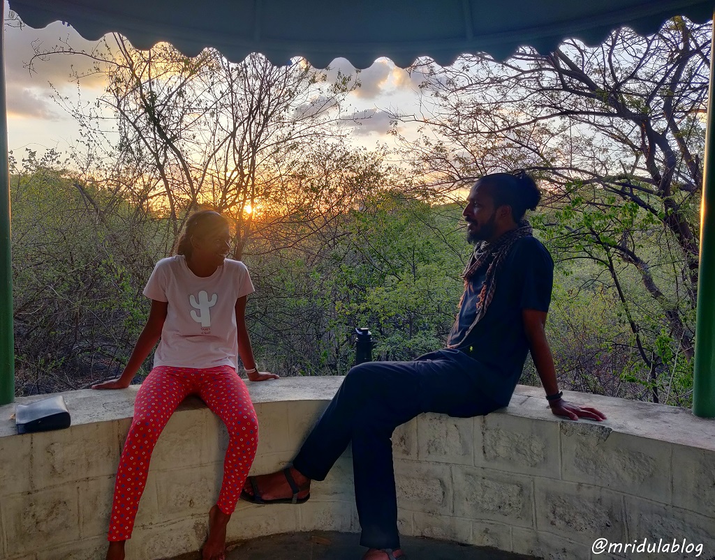 Chhavi and Dilip at sunset, KBR Park, Hyderabad