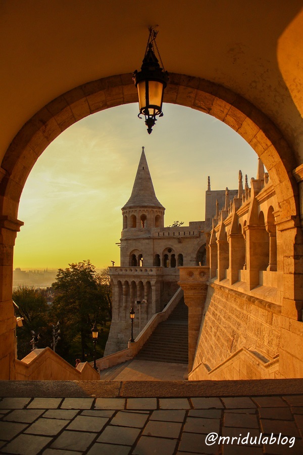 A beautiful view of the Fisherman's Bastian at sunrise, Budapest